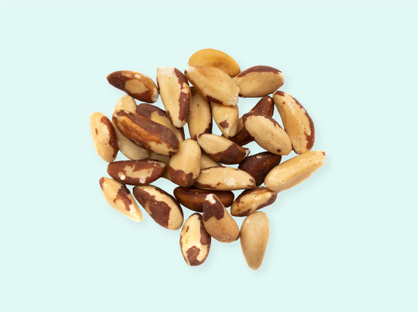 Multiple type of nuts that contain high selenium, mixed with oatmeal