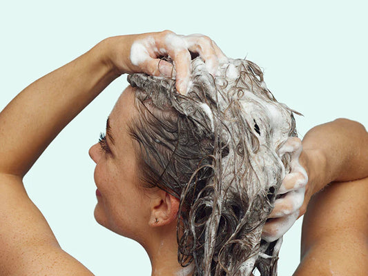 Women washing her hair