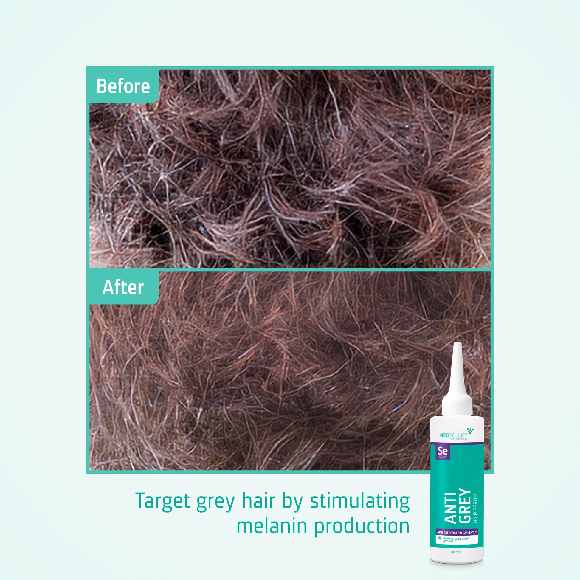 Anti Grey Hair Serum before after