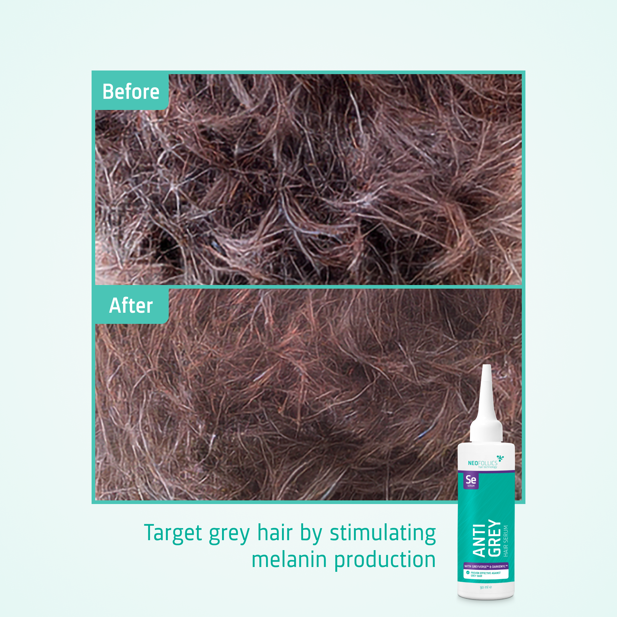 Anti Grey Hair Serum before after