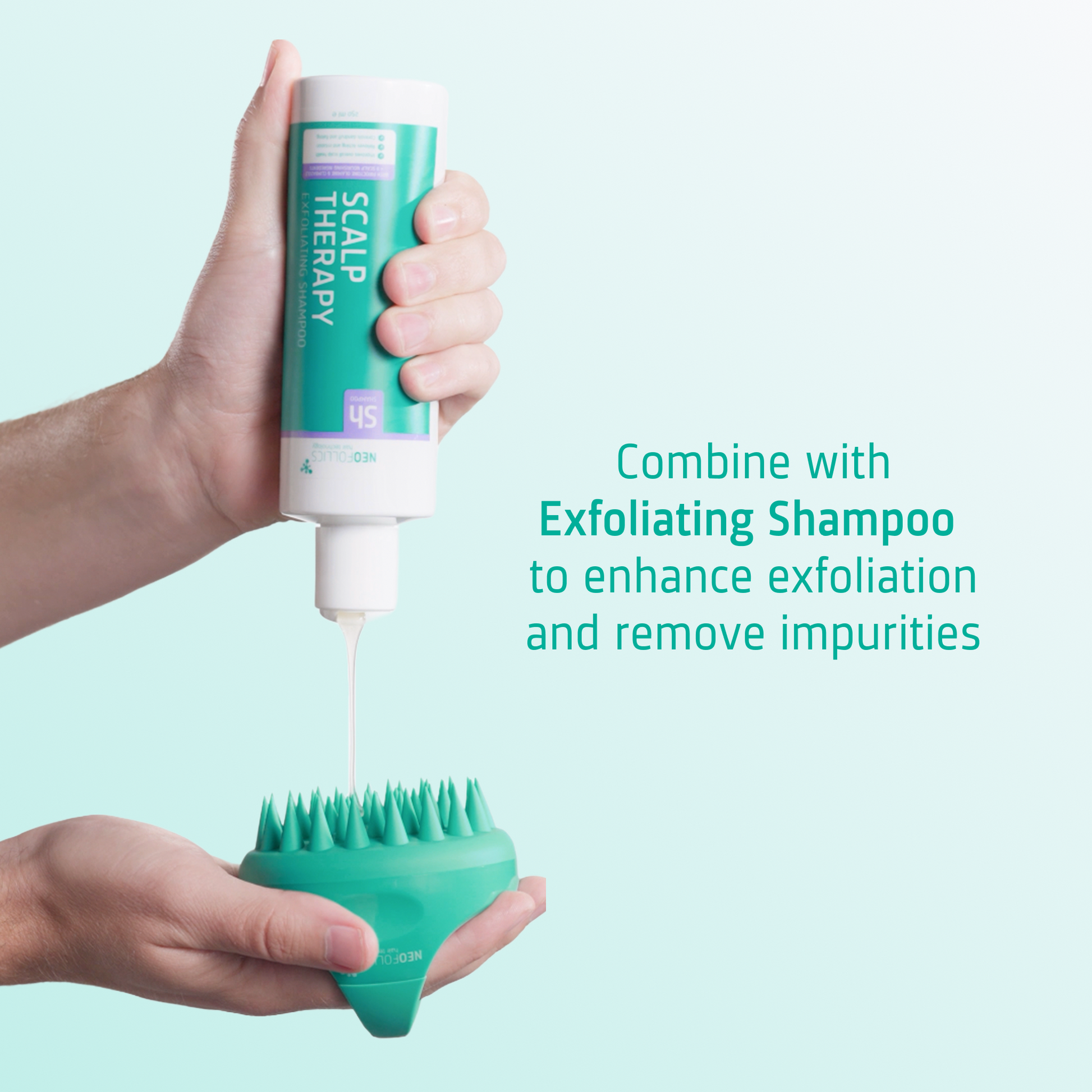 Scalp Massaging Shampoo Brush combine