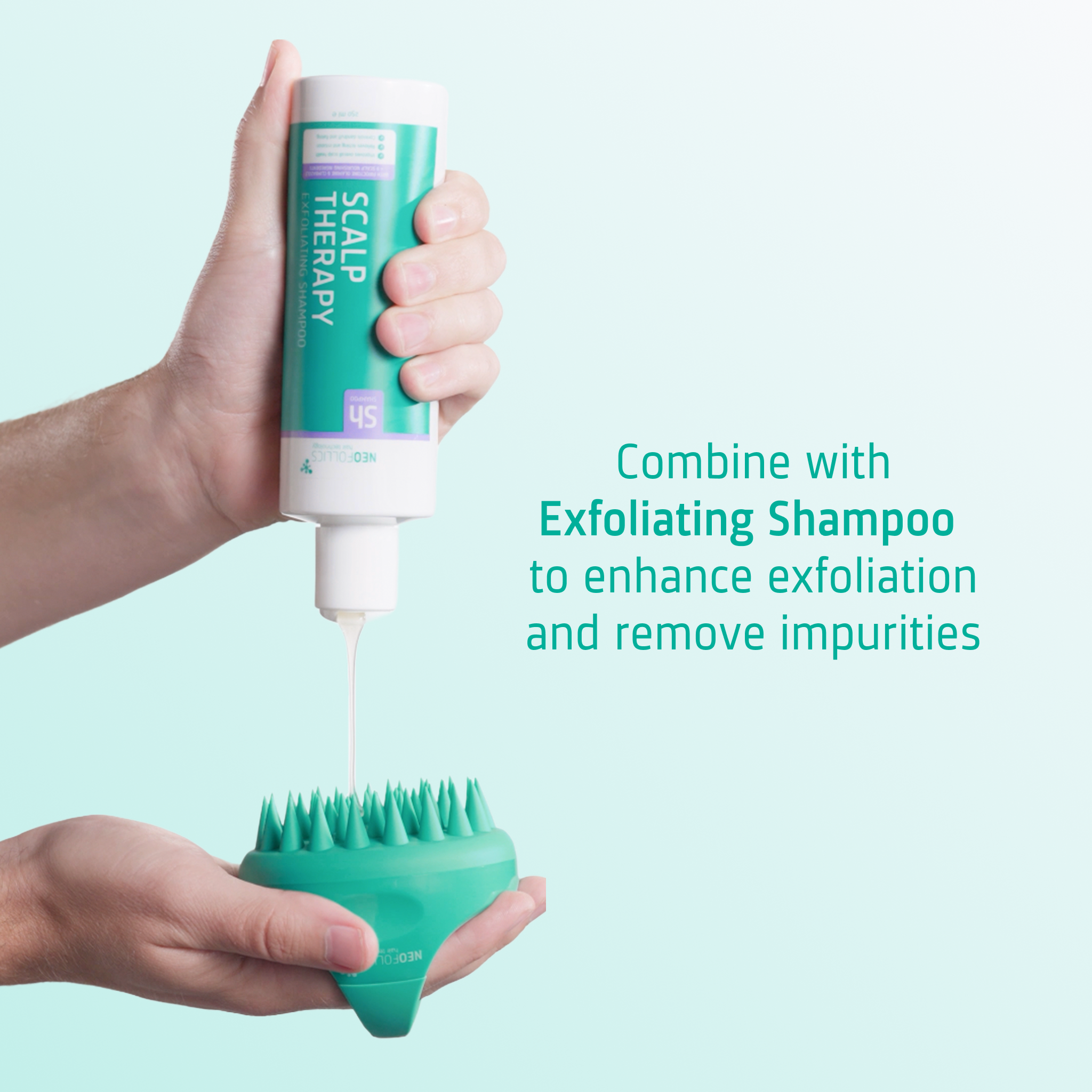 Scalp Massaging Shampoo Brush combine