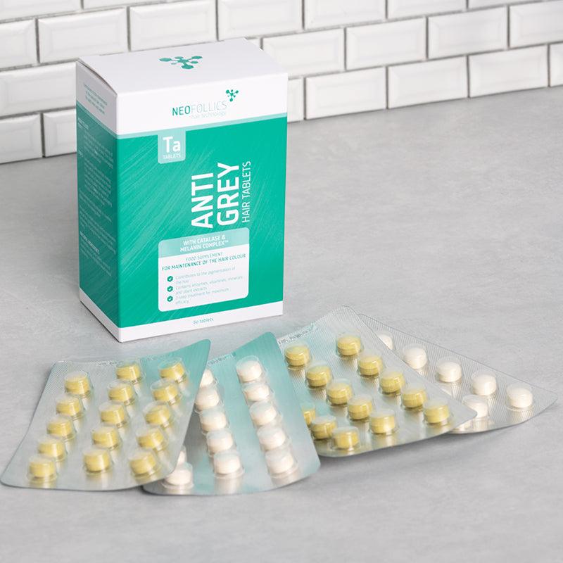 Neofollics anti grey hair tablets unpacked